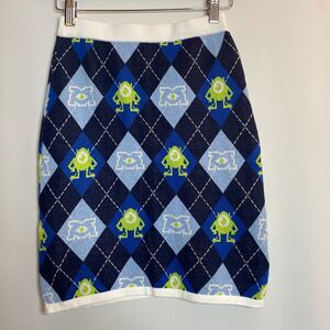 Disney Pixar X H&M Divided Skirt Monsters University Woven Argyle Mike Size XS